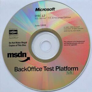 Vintage - Microsoft SQL Server 7.0 Enterprise Edition June, 1999